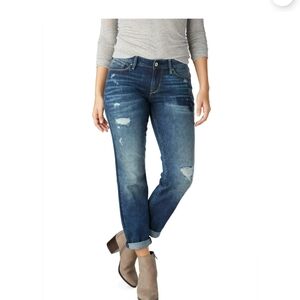 Levi's Distressed Dark Blue Boyfriend Jeans